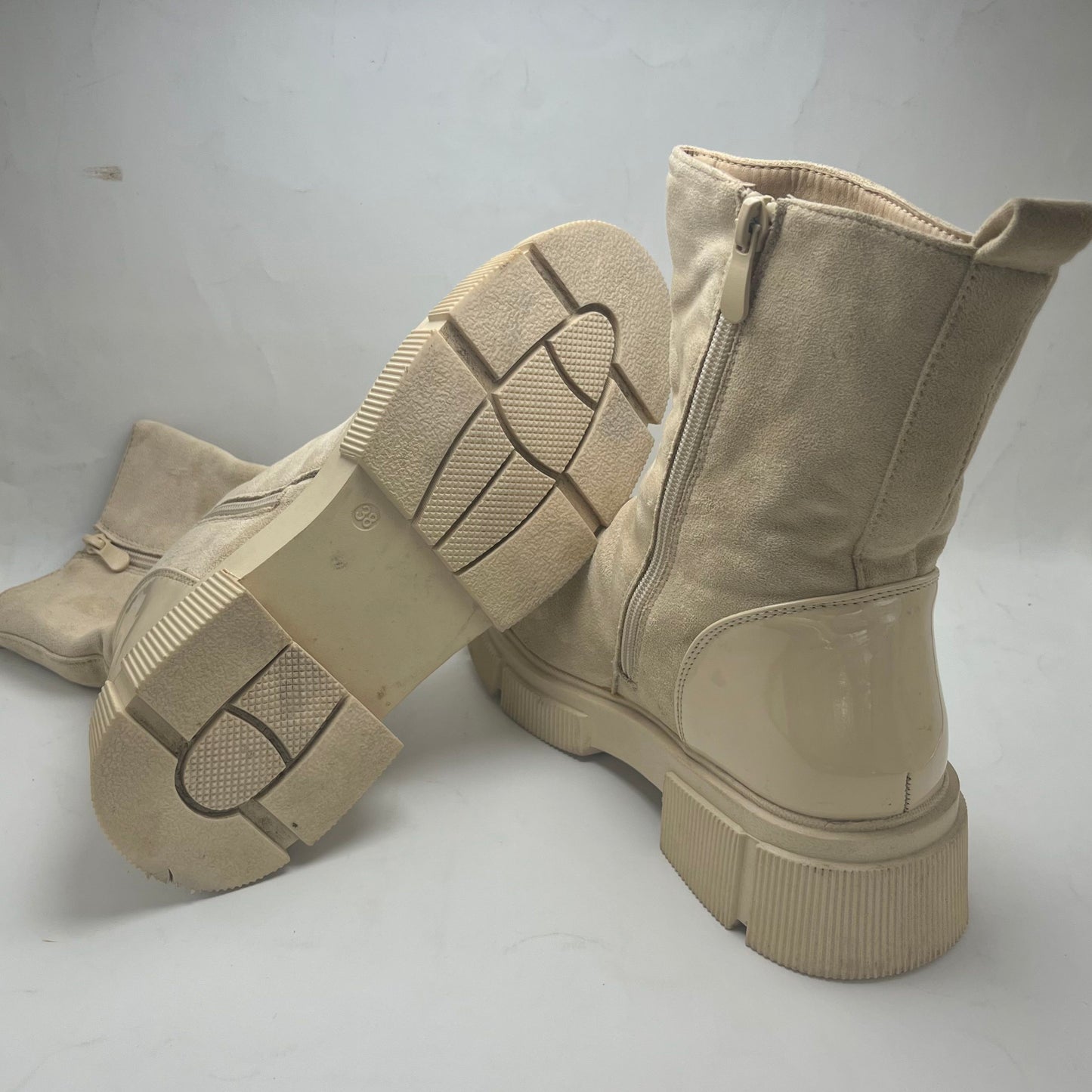 Lucky Shoes | Off White Boots | 100% Genuine Suede Leather