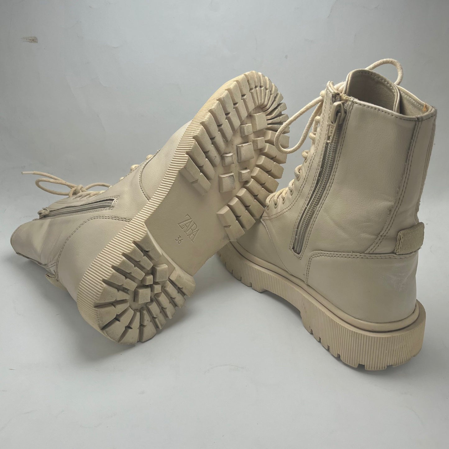 ZARA | Off White Boots | 100% Genuine Leather